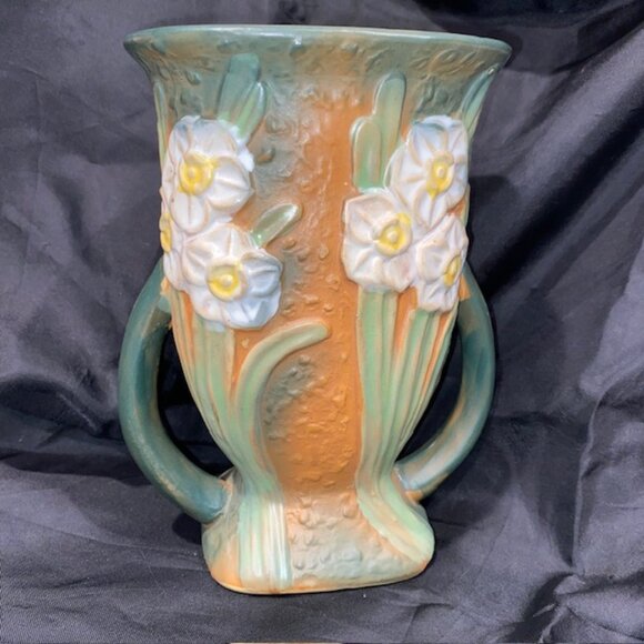 REPRODUCTION Roseville Pottery Vase - Jonquils, Circa 1996 - Picture 9 of 10
